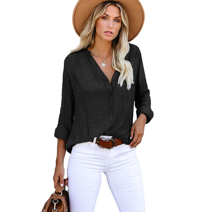 Ladies'%20Blouses%20Long%20Sleeve%20Casual%20Tops%20for%20Women%20Loose%20Shirts%20-%20Image%203