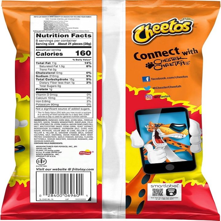 Cheetos%20Flaming%20Hot%20Chips%20226.8gm%20Pack,%20Made%20in%20USA%20-%20Image%202