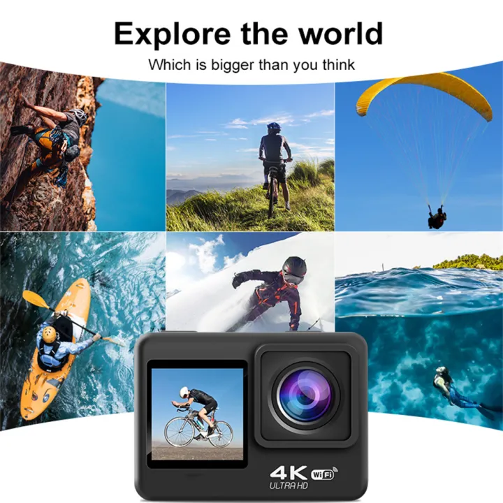 Q60AR%204K%2030FPS%2024MP%20WiFi%20Action%20Camera%20Waterproof%20170%C2%B0Wide%20Angle%20Len%20Dual%20Screen%20Display%20Video%20Camera%20For%20Outdoor%20Sports%20Cycling%20Diving%20-%20Image%202