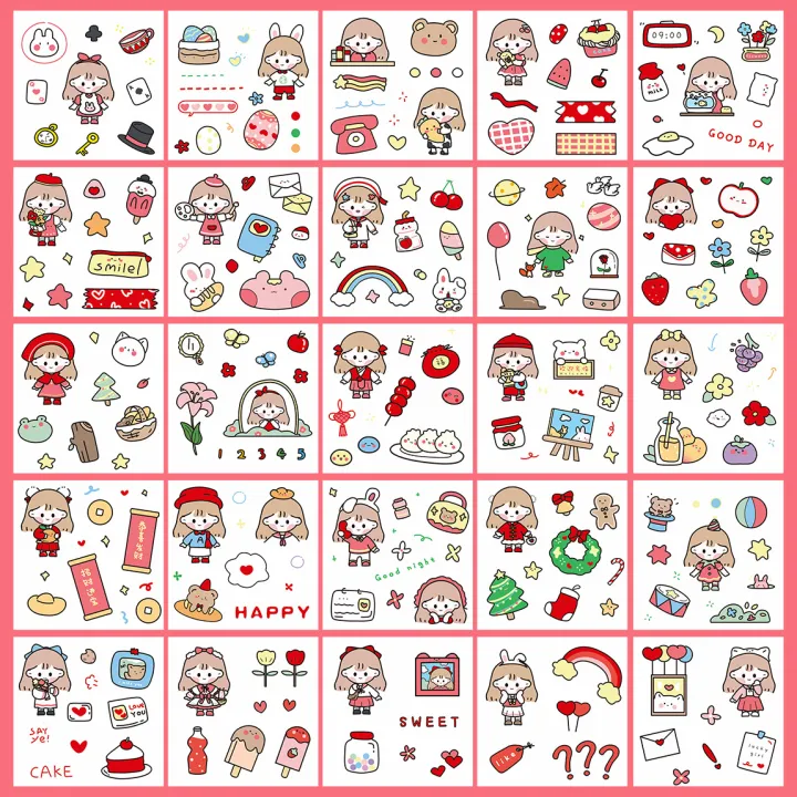 Momo's%20Diary%20Stationery%20Decoration%20Soft%20Cute%20Pattern%20Hand%20Account%20Sticker%20Set%20100%20Sheets%20-%20Image%209