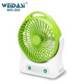 WEIDASI WD-202 Rechargeable 2400mAh Battery Up-Down Movable Portable Desk Fan With LED Lamp. 