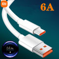 Xiaomi Type-C 6A 33w Turbo Charger Cable Quick Charging Type C USB Line For Mi 9 10 11 Pro 9Se CC9 Pro Note 10 Lite Redmi K MI 10T Pro 5G 10i Poco X3 Type C Fast Charging Cable 1M Redmi Note 9 10 K30 Ultra POCO M3 Pro 5G Mi 11 Lite- White.