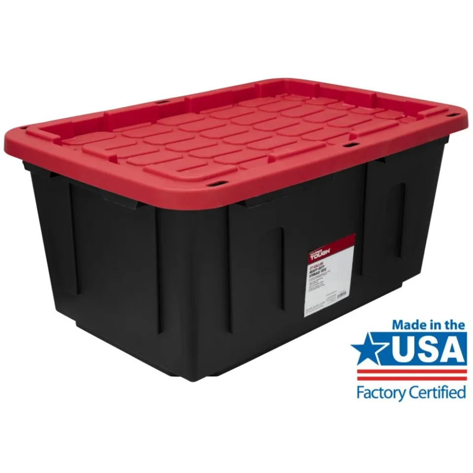 Hyper Tough 27 Gallon Stackable Snap Lid Plastic Storage Bin