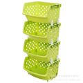 The vegetable shelves in the kitchen can be stacked with multi-layer storage racks, and the multi-functional storage baskets can be stacked with vegetable baskets.