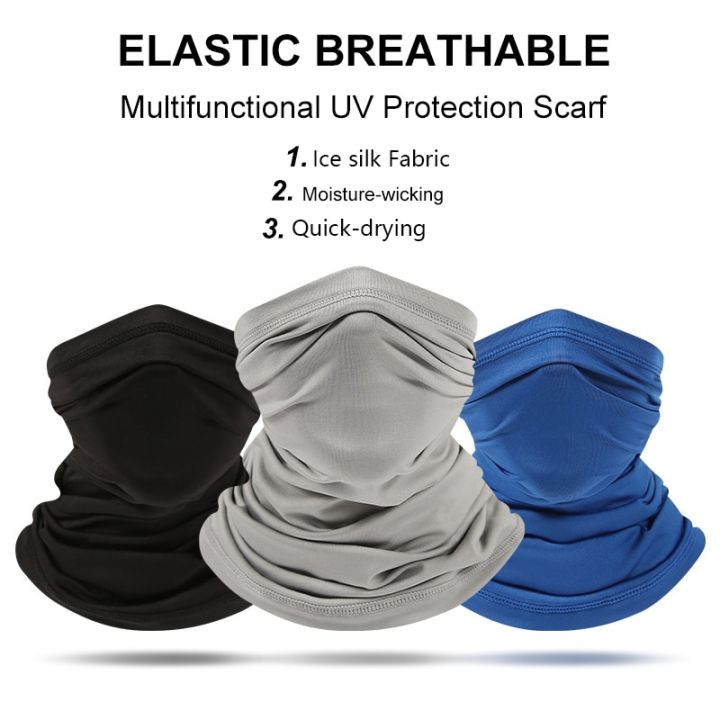 UV Protection Scarf Ice Silk Face Cover Neck Tube Quick-drying Outdoor Fishing Cycling Face Head Wrap Cover Breathable Bandana