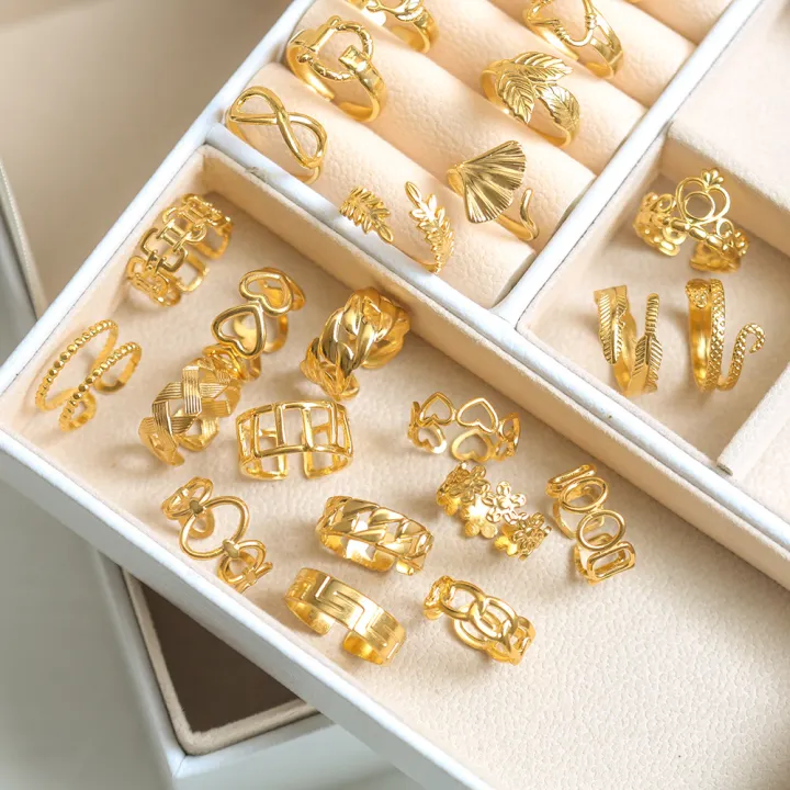 New%20Stainless%20Steel%20Jewelry%20Rings%20For%20Women%2018k%20Gold%20Plated%20Link%20Chain%20Geometric%20Twisted%20Wide%20Band%20Open%20Adjustable%20fashion%20Rings%20-%20Image%206