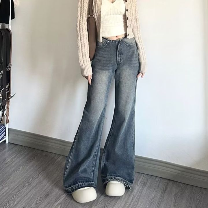 American%20retro%20low-waisted%20hottie%20micro%20flared%20jeans%20women's%202024%20new%20raw%20edge%20loose%20mopping%20wide-leg%20flared%20pants%20-%20Image%206