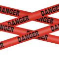 Red Danger Barricade Polyethylene Tape. 