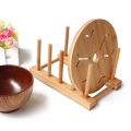 Durable Dish Rack Pots Wooden Plate Stand Wood Kitchen Cup Display Drainer Holder.