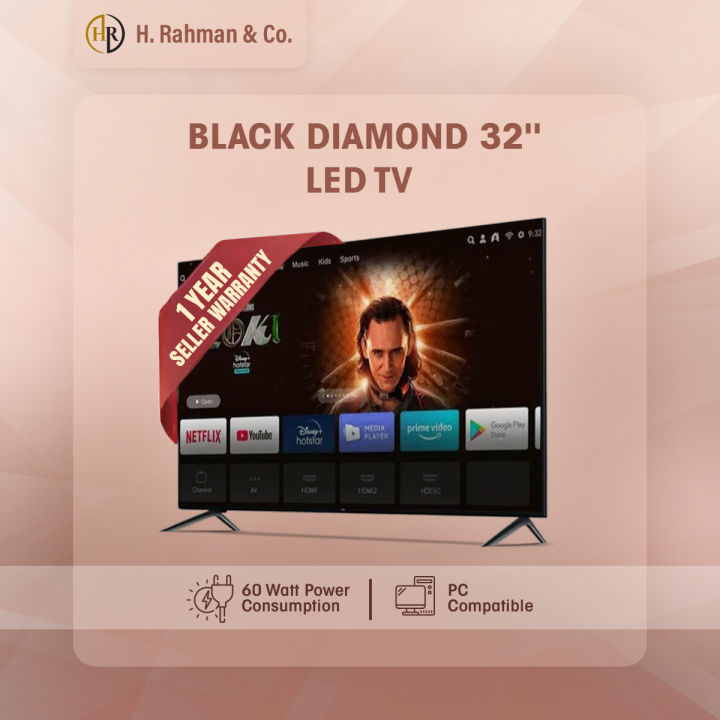 Black Diamond 32'' Smart Android LED TV 2GB, 16GB