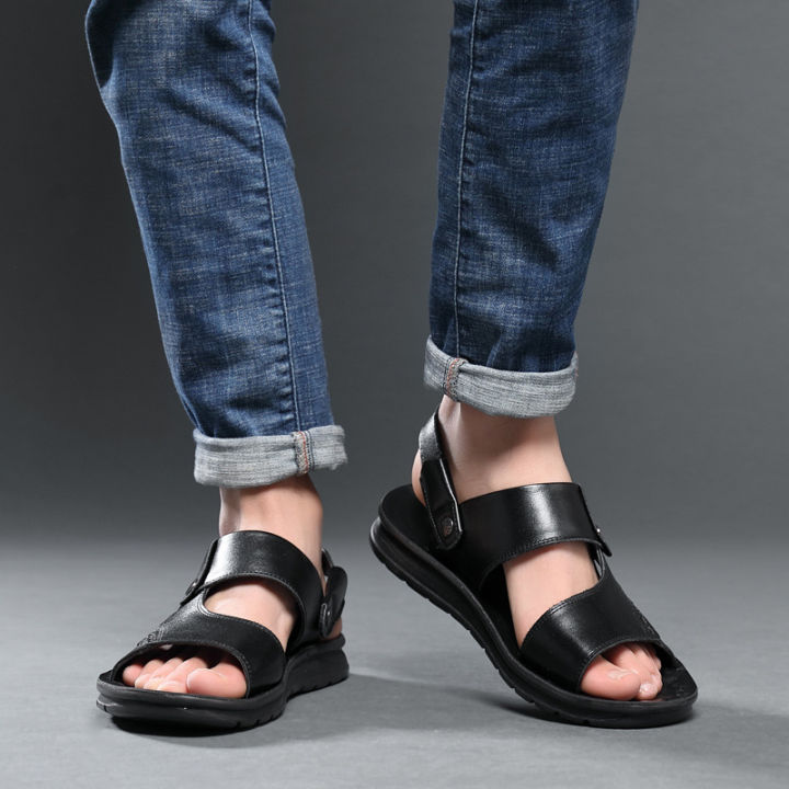 2024%20Summer%20Sandals%20Genuine%20Leather%20Men's%20Open%20Toe%20Beach%20Shoes%20King%20Size%20Soft%20Leather%20Sandals%20Size%2045%2046%20Size%2047%20Size%2048%20-%20Image%204