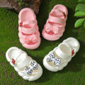 Summer Bow Baby Slippers For Children Cold Slippers Indoor Non-Slip Soft Bottom Comfort Cute Baby Hole Shoes Girls Home Slides. 