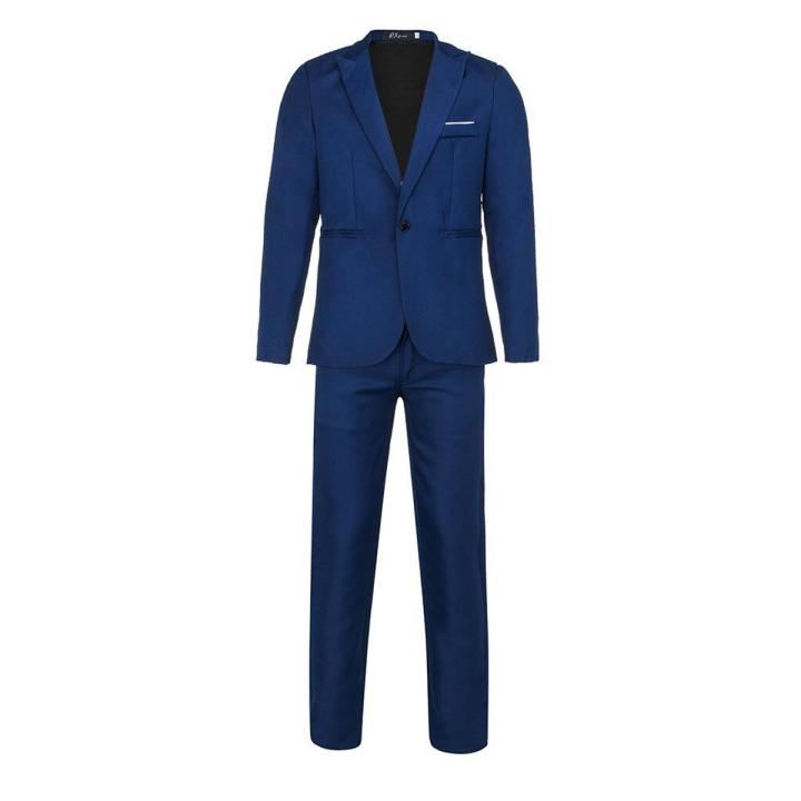 New design Men's Suits Slim Button Suit Pure Color Dress Host Show Jacket Coat Pant Formal Blazer Suit Homme 2021