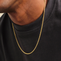 Round Box Link Stainless Steel Necklace Chain For Men Round Box Chain. 
