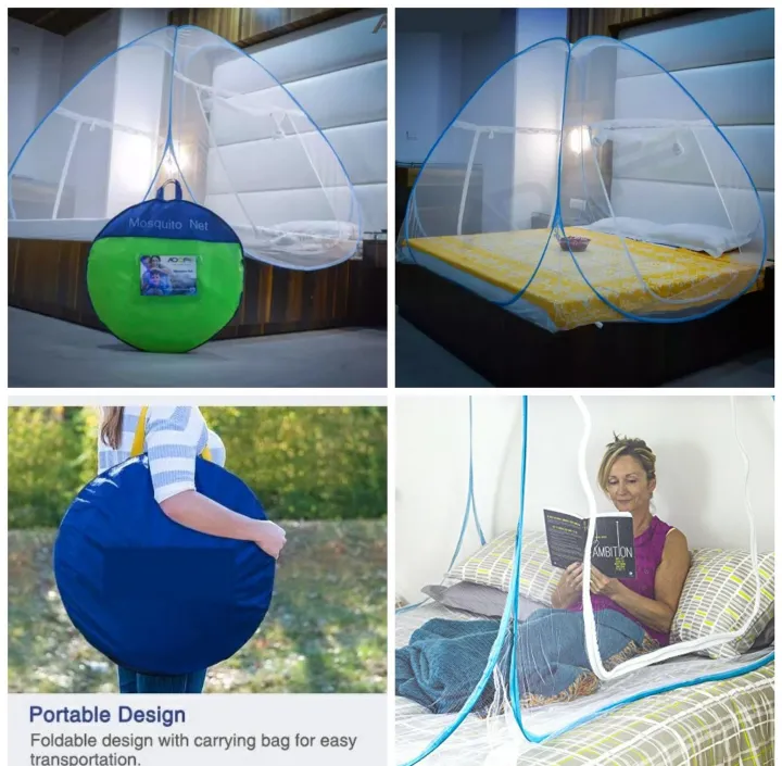 Portable%20Double%20Bed%20Full%20Cover%20Mosquito%20Net%20with%20Lace%20Border%20and%20Zipper%20-%20Lightweight,%20Foldable%20&%20Easy%20to%20Pack%20-%20Image%209