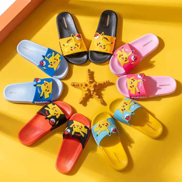 2021%20Pikachu%20Children's%20Cartoon%20Cute%20Boys%20and%20Girls%20Baby%20Home%20Bathroom%20Anti%20slip%20Slippers%20-%20Image%203