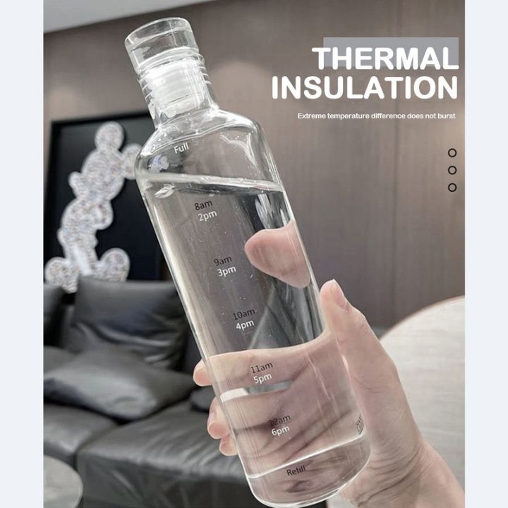 700/500ml%20Borosilicate%20Glass/Plastic%20Water%20Bottle%20Tumbler%20With%20Time%20Scale%20Anti-Scalding%20Cover%20Lemon%20Juice%20Drinkware%20-%20Image%204
