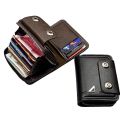 Minimalist Synthetic Leather Summer Wallet for Men - Double Magnetic Button Multi-Card Style with Polyester Lining.