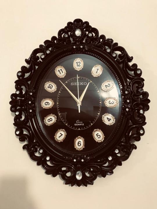 Vintage%20Fiber%20Made%20Seiko%20Decorative%20Wall%20Clock%20With%20Stone%20Design%20-%2055cm%20-%20Image%202