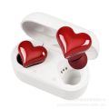 New heartbuds love earphones, heart-shaped headphones, cute girls, wireless bluetooth headphones with colored lights. 