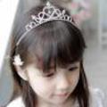 Kid Girls Elegant Heart Rhinestone Embedded Bridal Princess Tiara Crown Headband. 