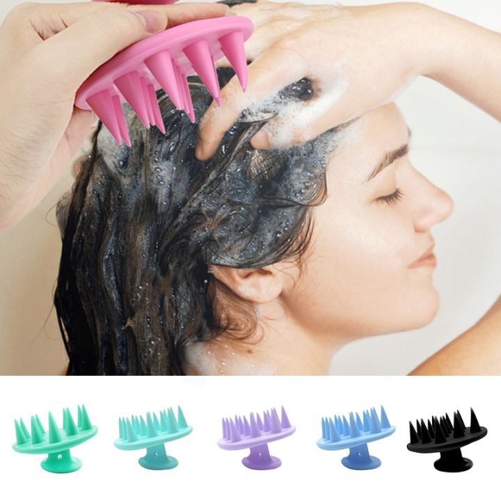 【Daily Necessities For Anyone Store】Hair Shampoo Brush Hair Washing Comb Scalp Massager Care Styling Silicone Portable Head Massage Accessories