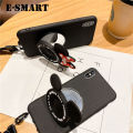 Phone Case Vivo Y20S Back Cover Cute Cartoon Camera Stand Holder Silicone Soft Cases for Vivo Y20S Makeup Mirror Phone Cover Case.