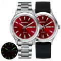 BERNY Luminous Men Quartz Watch Calendar Luxury Waterproof Wristwatch Miyota Watch Stainless Steel Silicone Dress Watch for Men. 