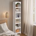 Furnisha Craft 6-Tier Arched Bookcase with Top Design, Modern Farmhouse Tall Open Bookcase Skinny Display Corner Storage Bookshelf for Home Office, Living Room, 72/16. 
