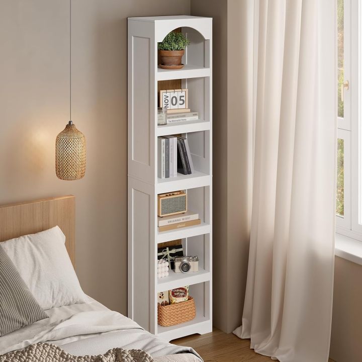 Furnisha%20Craft%206-Tier%20Arched%20Bookcase%20with%20Top%20Design,%20Modern%20Farmhouse%20Tall%20Open%20Bookcase%20Skinny%20Display%20Corner%20Storage%20Bookshelf%20for%20Home%20Office,%20Living%20Room,%2072/16%20-%20Image%203