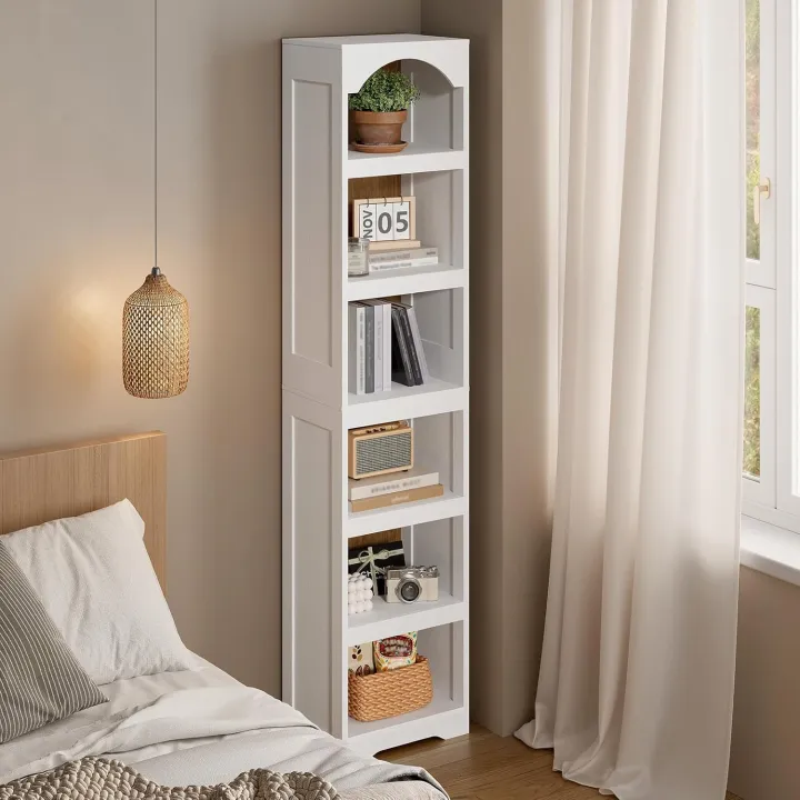 Furnisha%20Craft%206-Tier%20Arched%20Bookcase%20with%20Top%20Design,%20Modern%20Farmhouse%20Tall%20Open%20Bookcase%20Skinny%20Display%20Corner%20Storage%20Bookshelf%20for%20Home%20Office,%20Living%20Room,%2072/16%20-%20Image%203