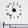 PDTYMWNG 2X 3D DIY Wall Clock Modern Design Large Acrylic Clocks Home Sticker Room Decor Clock Numbers-Black.