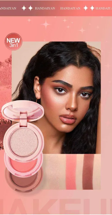 HANDAIYAN%203%20In%201%20Matte%20Highlighter%20Contouring%20Blush%20Palette%20Pearly%20Shiny%20Eyeshadow%20Multifunctional%20Face%20Makeup%20Palette%20-#02%20-%20Image%204
