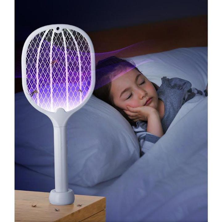 Weidasi Mosquito Rechargeable Bat with Lure Light Insect Bugs Lamp with Stand Holder USB Charging Cable Included Multifunction Electric Swatter Li-ion Battery WD 960