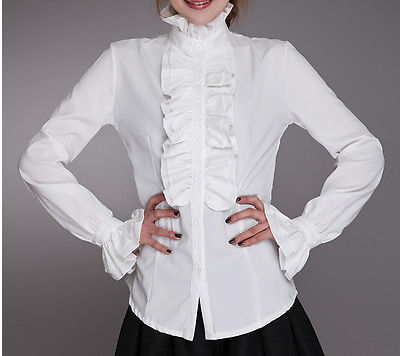 Fashion%20Autumn%20Tops%20Victorian%20Womens%20Tops%20Ruffles%20Long%20Sleeve%20Frill%20Solid%20Color%20OL%20Office%20Shirt%20Frilly%20Cuffs%20High%20Neck%20Blouse%20-%20Image%202
