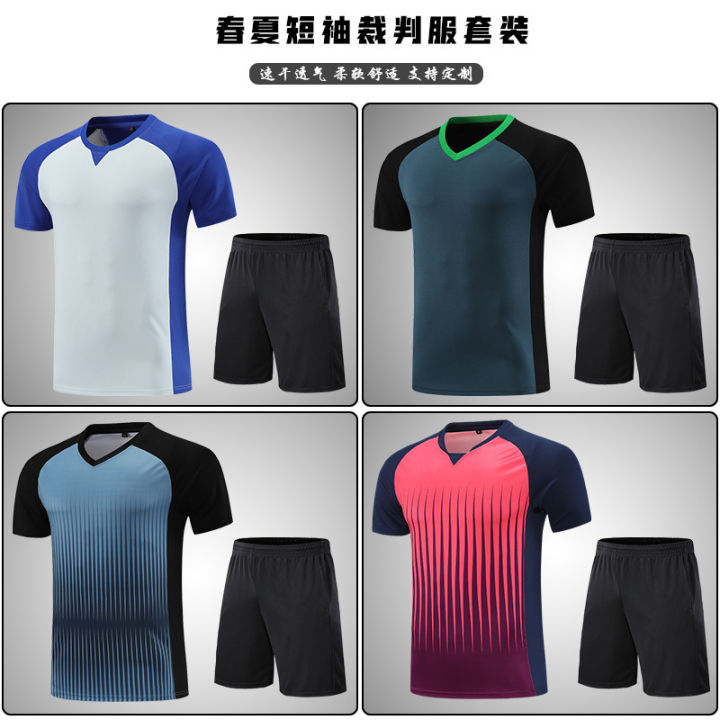 ew basketball referee suit with printed men's and women's short eeed -shirts, professional sports training forms, referee jerse