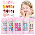 120Pcs Candy Child Nail Tips Kids False Nail Girls Cartoon Press on Nails Colorful Festival Tips Nail Decor Cute Manicure Tools. 