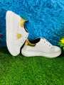 Running Sports Sneakers White Color Shoes Casual Lace-Up Winter and Summer Men's Shoes - White Shoes.