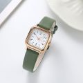 badgeCarat Women Watch Square Dial Adjustable Faux Leather Strap Elegant Minimalistic Gift Fashion Jewelry High Accuracy Metal Dress Wrist Watch for Daily.