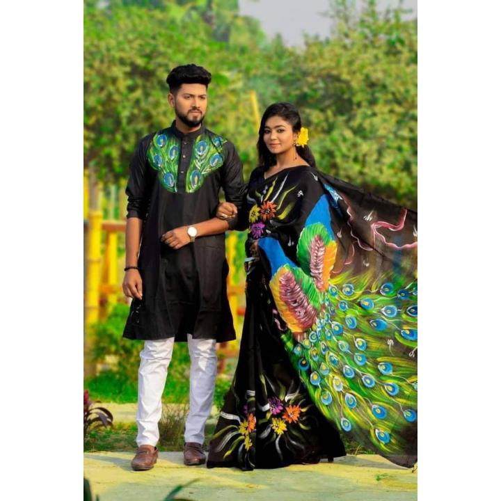 Exclusive Design Hand Print Couple Dress For Sweet Couple | Daraz.com.bd