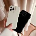 Soft Solid Color Curly Wavy Phone Case For iPhone 15 14 13 12 11 Pro Max 14 Plus Plain Silicone Shockproof Bumper Back Cover. 