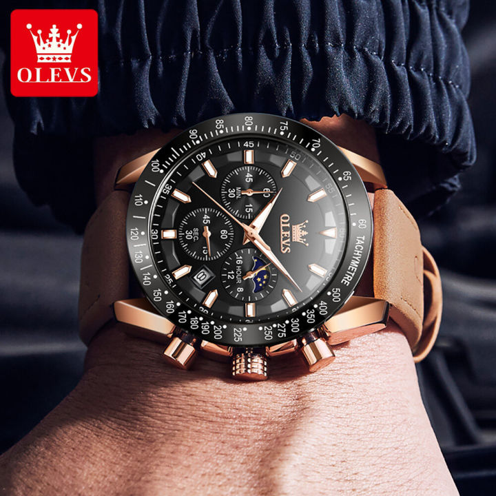 OLEVS%20Watch%20for%20Men%20%20Waterproof%20Trendy%20Kpop%20Style%20Chronograph%20Phase%20of%20Moon%20Calendar%20Luminous%20Leather%20Strap%209957%20-%20Image%205