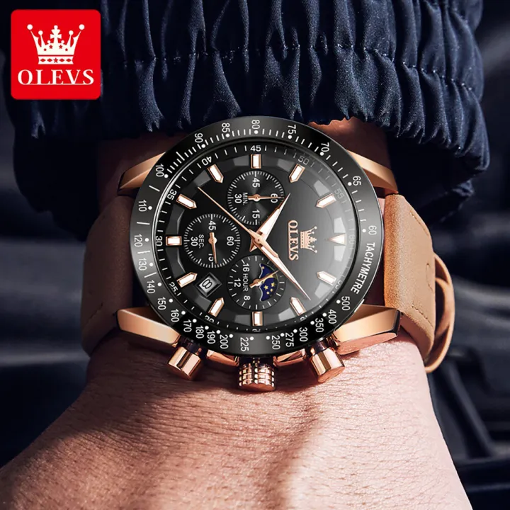 OLEVS%20Watch%20for%20Men%20%20Waterproof%20Trendy%20Kpop%20Style%20Chronograph%20Phase%20of%20Moon%20Calendar%20Luminous%20Leather%20Strap%209957%20-%20Image%205