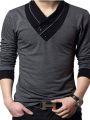 GREY  COLOUR COTTON EXPORT QUALIYR SMART LONG SLEEVE T- SHART FOR MEN,. 