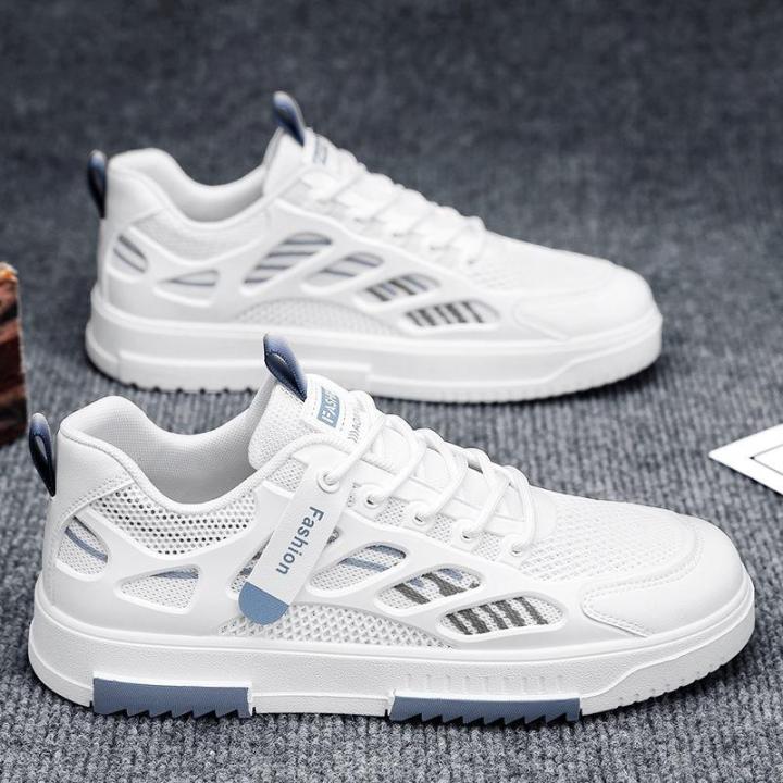 Men's shoes: spring breathable, deodorant, mesh shoes, trendy and versatile, casual board shoes, student sports, soft soles, small white tide shoes