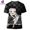 【Alien Alien】 Men/Women 3D Print T Shirt Cartoon Anime Betty Boop-S Gril Short-Sleeved Plluover Sports Summer Casual Student Top Shirt 04.