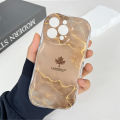 Hontinga for Redmi 13 Xiaomi Poco M6 4G Back Cover Maple Leaf Marble Cream Texture Phone Case Wavy Edge Soft Silicone Cover.