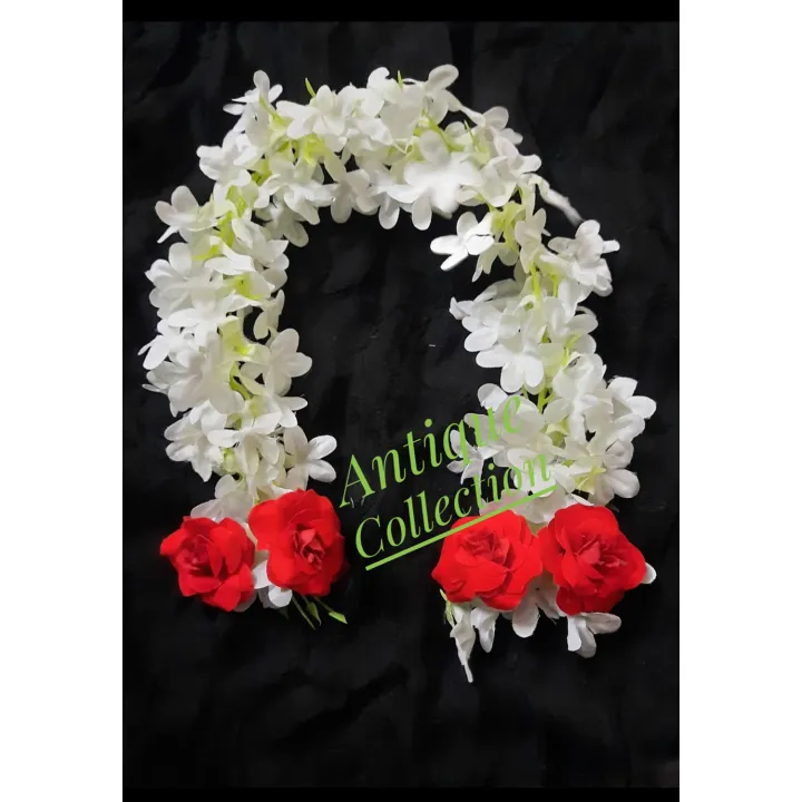 1%20stick%20white%20Hair%20accessories%20rose%20flower%20gajra%20-%20Image%204
