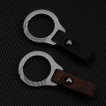 Titanium Alloy Cowhide Leather Keychain Waist Belt Buckle Car Key Holder NOVO. 