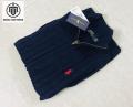 Ralph Lauren Cable-Knit Cotton Full Zipper Sweater โ Navy Blue.